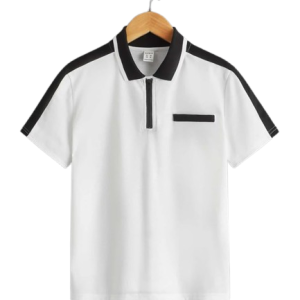 Men's White & Black Polo