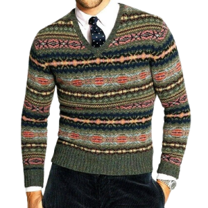 Jacquard Design Men's Sweater