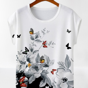 Ladies Butterfly Printed Tee